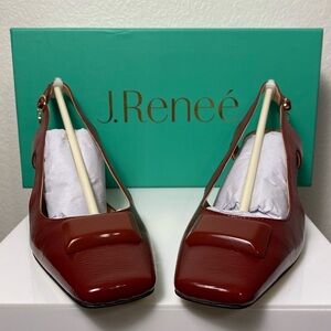 NWT J.Renee Women's Chic Red Slingback Heels Size 7.5